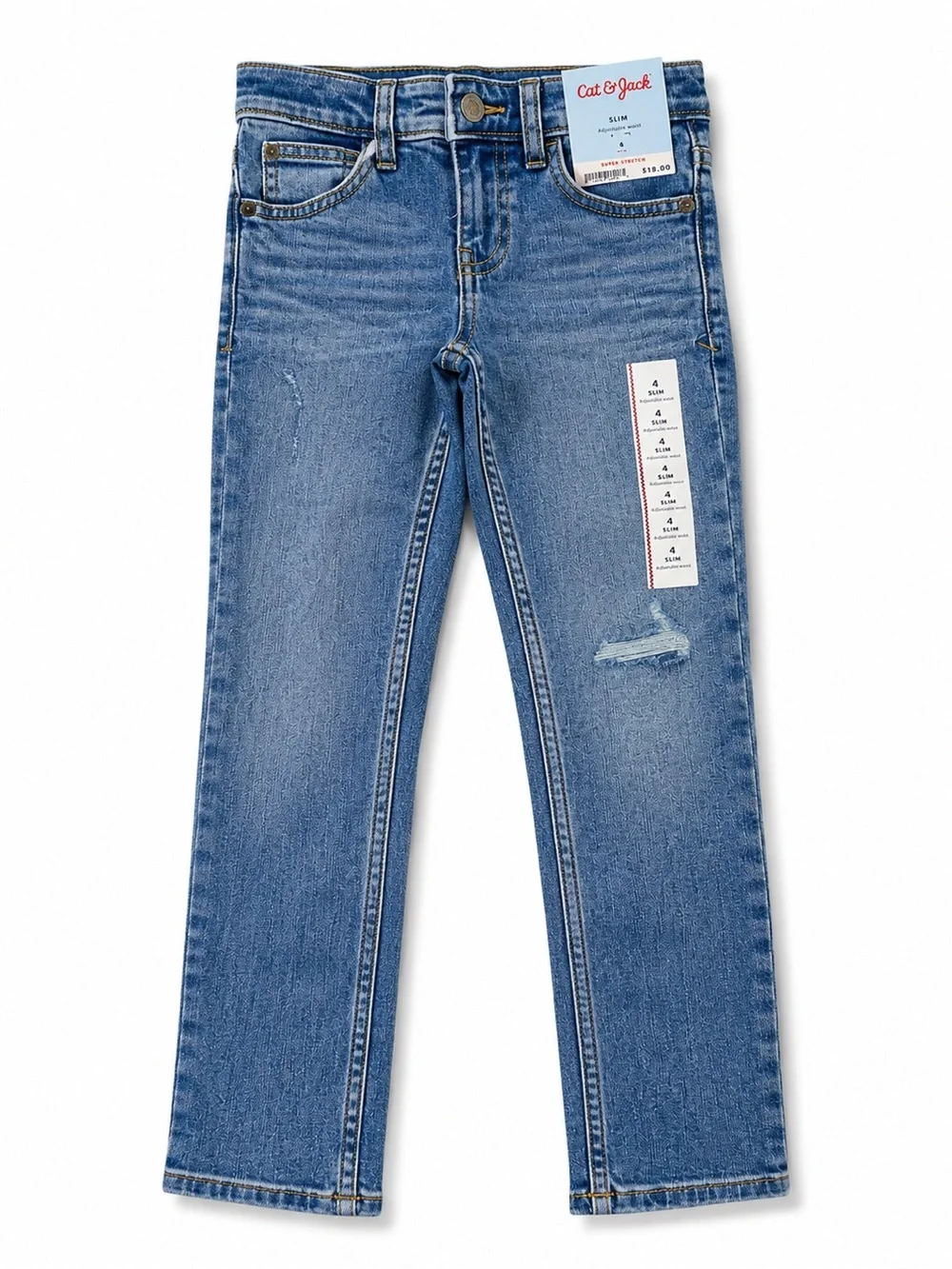 12-Pack Cat & Jack Boys Size 4 Slim Super Stretch Jeans NWT Casepack